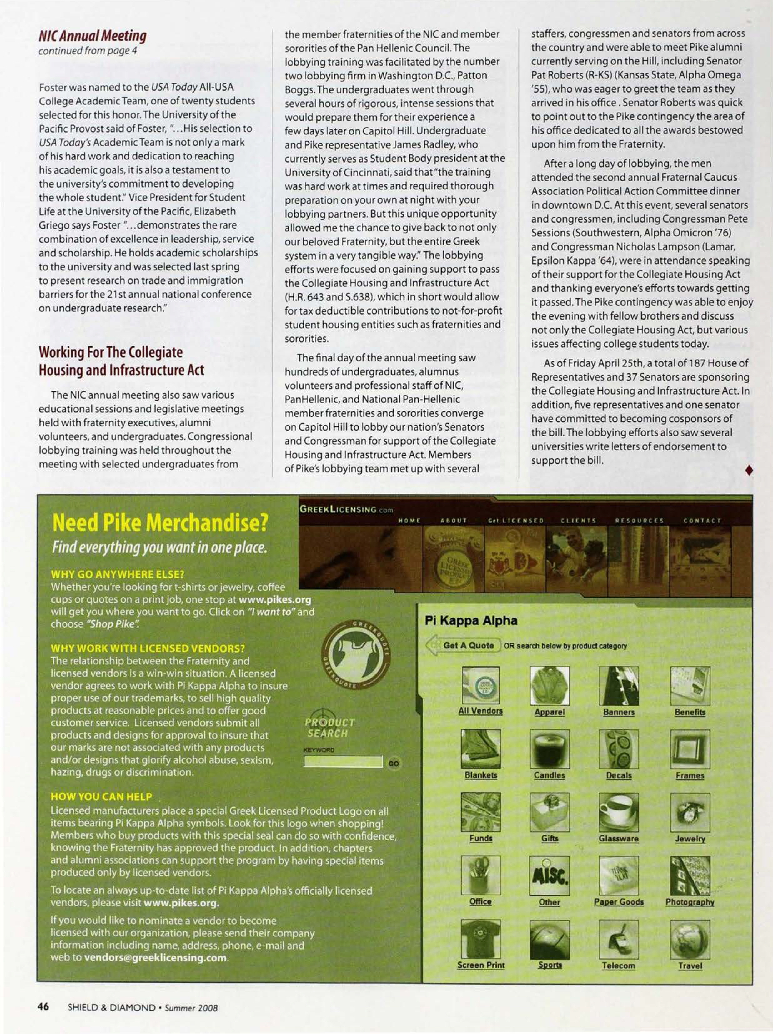 Need Pike Merchandise? Advertisement, Summer 2008